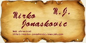 Mirko Jonašković vizit kartica